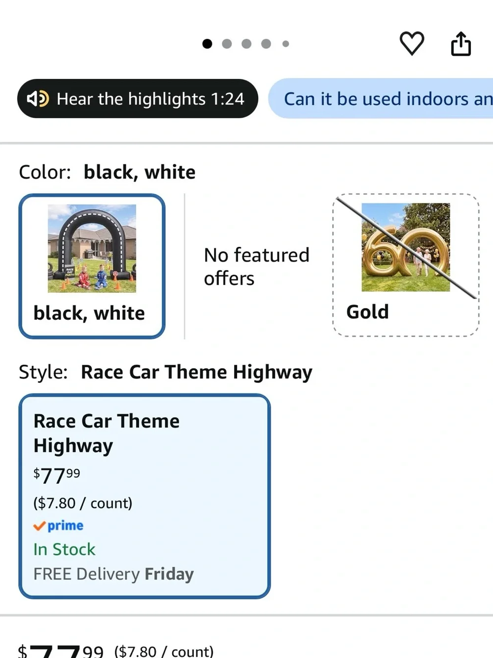 Inflatable Race Track Archway - Black